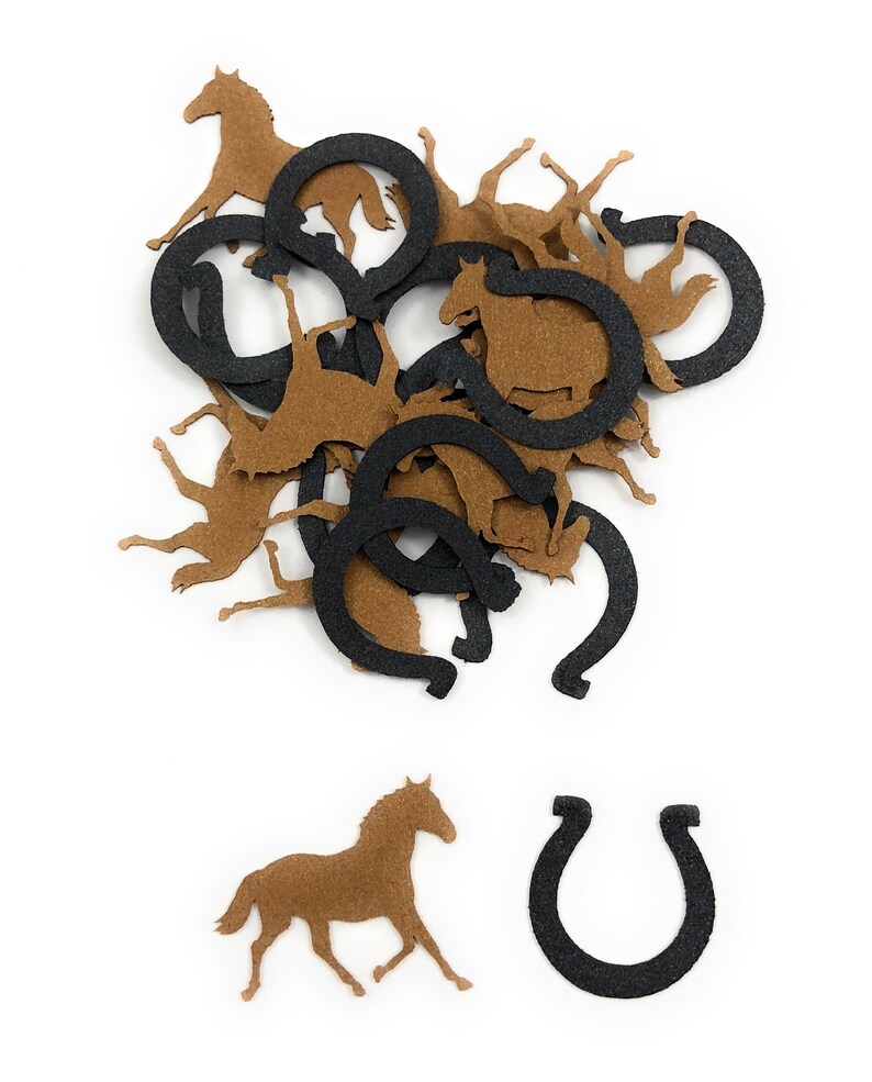 Horse Confetti Horseshoe Confetti Horseback Riding Theme Etsy