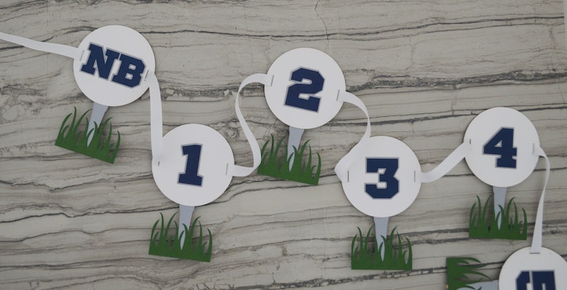 Golf First Birthday Photo Banner - Preppy Golf Theme 1st Birthday Party - Newborn to 12 Months - First Year Photos - Monthly Photo Banner 