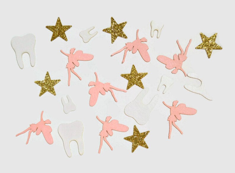 Tooth Fairy Confetti 100 Pieces Light Pink Gold and Etsy