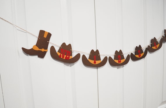 Cowboy First Birthday Photo Banner - My First Rodeo 1st Birthday Party - Newborn to 12 Months - Cowgirl First Year Photos - Monthly Photos