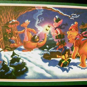 Vintage Christmas Card from The Disney Credit Card Services with your Favorite Pooh Characters - 1995