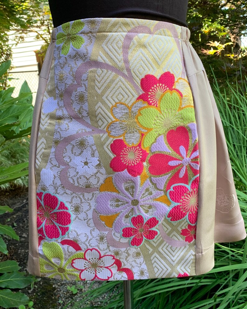 Obi Fabric Skirt Vintage Obi Sustainable Wear Upcycled Kimono Japanese Fabric Silk Skirt Vintage Kimono Silk Comic con