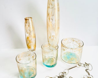 Collection of Hand-painted Vases, decorative vase, hand-painted candle holders, interior decoration