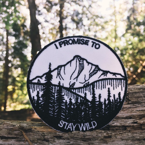 Mountain Patch, Iron On Nature Patch, Wilderness Patch, Embroidered Stay Wild Patch, River Patch, Explorer Patch, tree Patch, Camp Patch