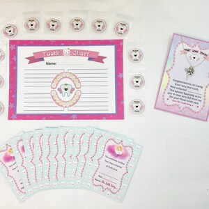 Pink Tooth Fairy Pendant and Award Set Handmade Perfect For Little Ones Losing A Tooth