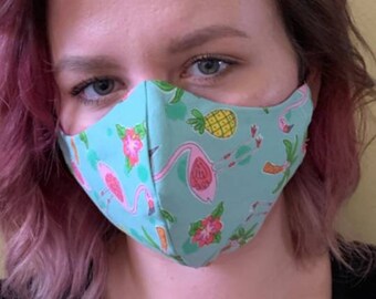 Fun Flamingo Washable Face Mask | Reusable Face Mask | Adult Teen Child Mask | FAST SHIPPING