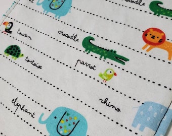 8" Child Terry Washcloths with Safari and Tropical Animals, Baby Toddler Washcloths