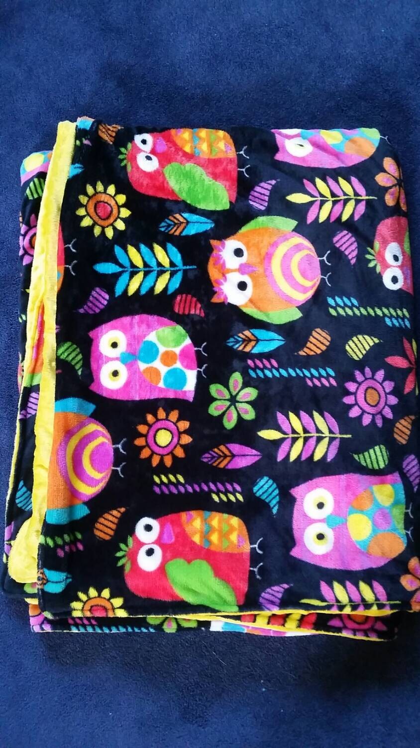 Owl Blanket Adult Fleece Blanket Owl Throw Adult Blanket Etsy