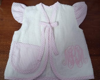 Girls beach cove-up bath robe Baby & Toddler Monogram available Made in the USA