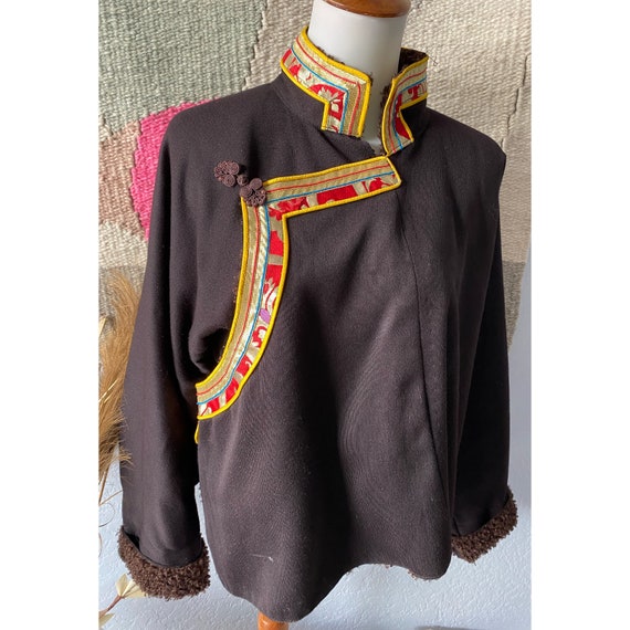 Vintage 80s “King’s Wool” brown merino wool coat