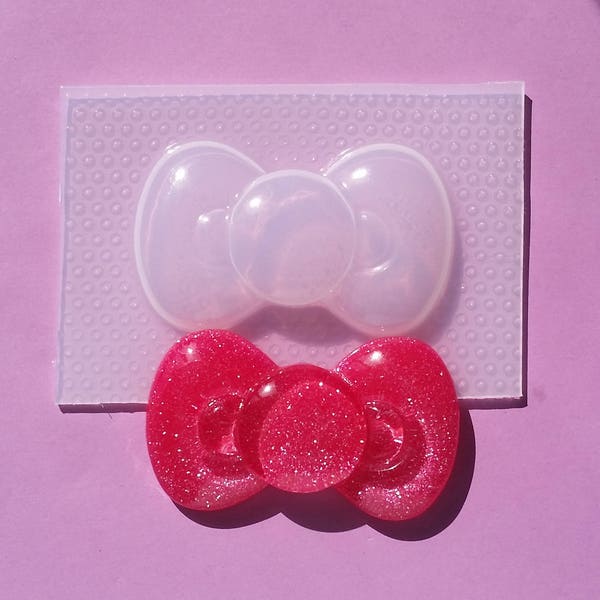 Large Kawaii Bow Resin Mold - Flexible Plastic Molds - Candle Wax Melt Tart - Bow Soap Mold - Round Bows - Girls DIY