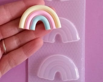 Grote regenboogharsvorm - Schimmel - Kawaii flexibele plastic mallen - Regenboog - DIY Rainbow Fondant Cake Decoratie - Rainbow Sieraden Schimmel