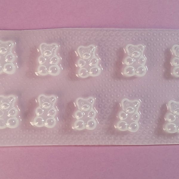 Small Gummy Bears Resin Mold - Flexible Plastic Resin Molds - Gummies - Candy - Sweets - Gummy Bear Chocolate Mold - Jewelry Mold