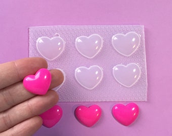 Small Bubble Heart Plastic Mold - resin mould, epoxy casting, jewelry supplies, food chocolate candy, cake topper decoration, flexible tiny