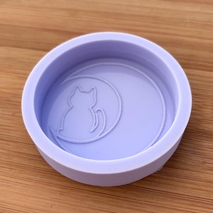 Kat wassende maan siliconen mal, voedselveilige siliconenrubber mal voor hars polymeerklei chocolade zeep embed wax fondant candy shower bar