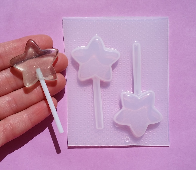 Star Lollipop Chocolate Mold Princess Fairy Wand lolly pop Star Wand Large Star Lollipop Resin Mold Lolli pop Jewelry Resin Mold