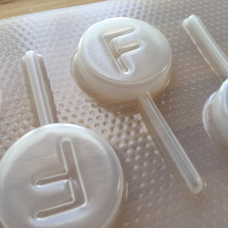 Letter F Lollipop Plastic Mold Resin Mold Upper case Supplies Circle Round Alphabet Chocolate Fondant Lolli pop Stick Molds for Resin
