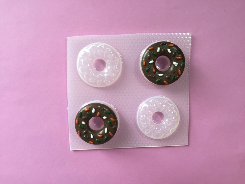 Large Sprinkles Donut Resin Mold Candy Sweets Donuts Doughnuts Flexible Plastic Doughnut Resin Molds