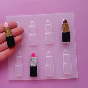 Lipstick Plastic Mold - Flexible Plastic Molds - Lip stick - Makeup - Make up - Jewelry Earrings Mold - DIY Cake Fondant Decoration