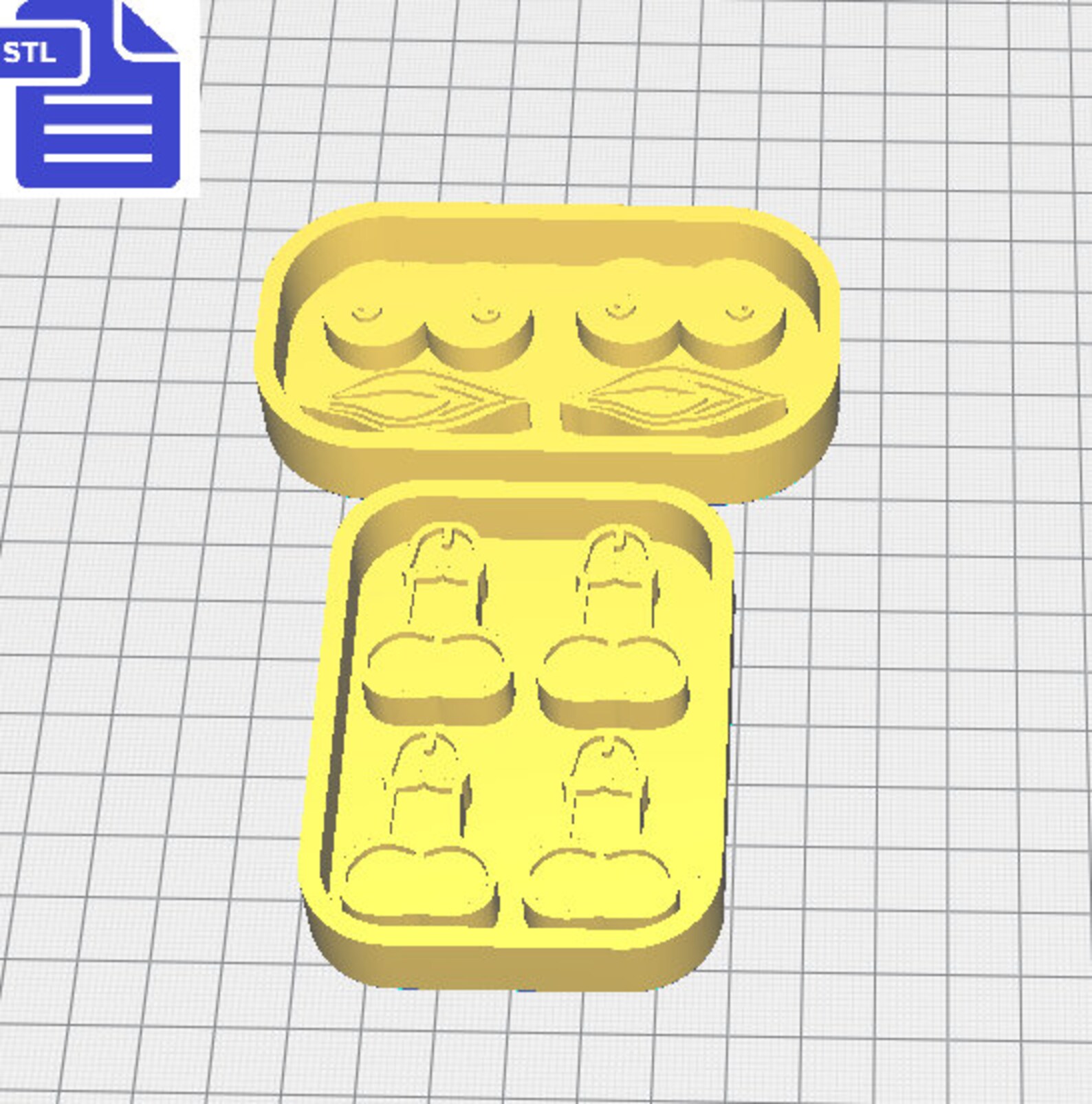 Boobs Vagina Penis Mold Tray STL File for 3D Printing FILE | Etsy