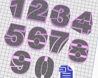 Numbers Full Set Cookie Cutter STL File - pour l’impression 3D - FILE UNIQUEMENT - Téléchargement numérique - nombres de 0 à 9