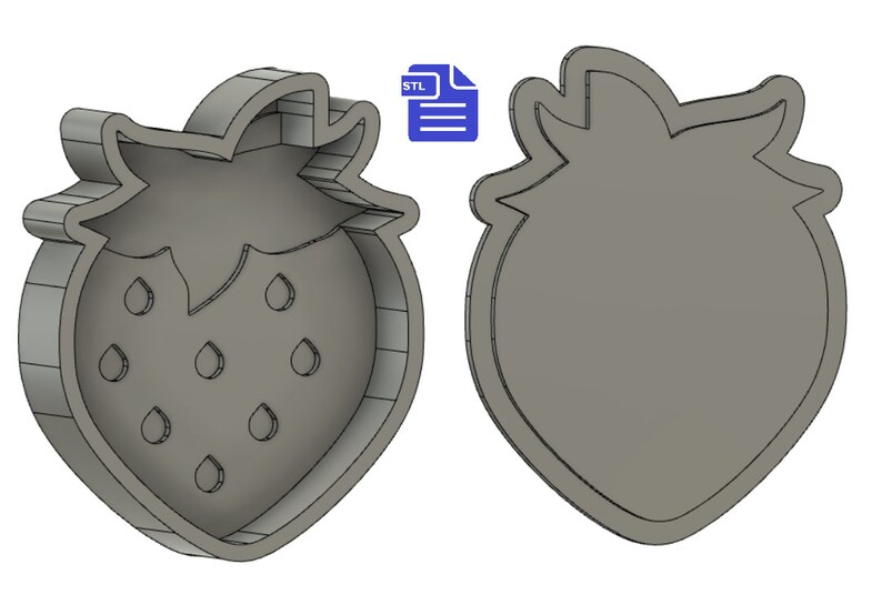 2pc Strawberry Bath Bomb Mold STL File for 3D Printing Etsy