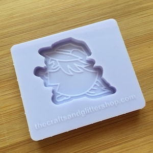 Witch Silicone Mold, Food Safe Silicone Rubber Mould for resin polymer clay chocolate soap wax fondant candy jewelry making flat