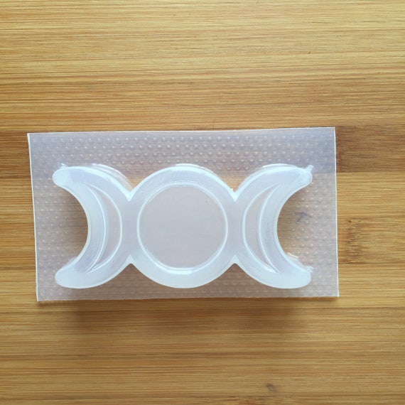 2 oz Triple Moon Mold Bath Bom Mould Flexible Plastic Food Safe Soap Witch Wicca