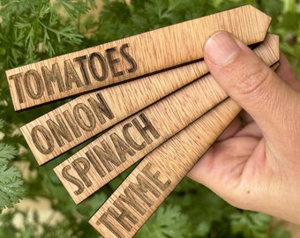 1pc Custom Wood Plant markers - Plant Tags - Plant Name Stakes - schattige plant tags - plant naamplaatje - Kruid tags - Tuin staken