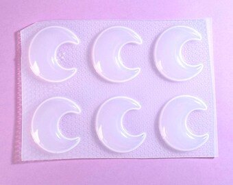 1.5&quot; Bubble Crescent Moon Plastic Mold - Small Flexible Plastic Molds - Soap - Candle - Casting - Resin Craft Supplies - Wax Melt Tarts Mold