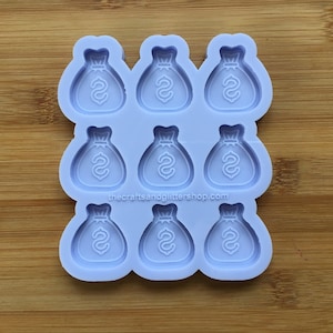 Stampo in silicone per sacchetti di denaro da 1,1", stampo in gomma siliconica per alimenti per resina, argilla polimerica, cioccolato, sapone, cera, fondente, caramelle, creazione di gioielli