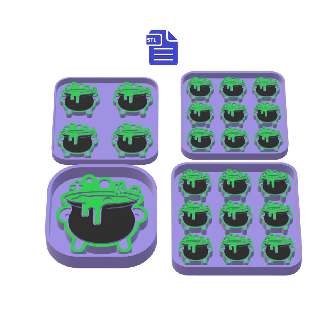 Bubbling Cauldron 1cm Deep Silicone Mold Housing STL File Etsy