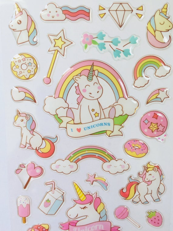 Diamond Stickers, Unicorn World, 15x16,5 cm, 1 Sheet