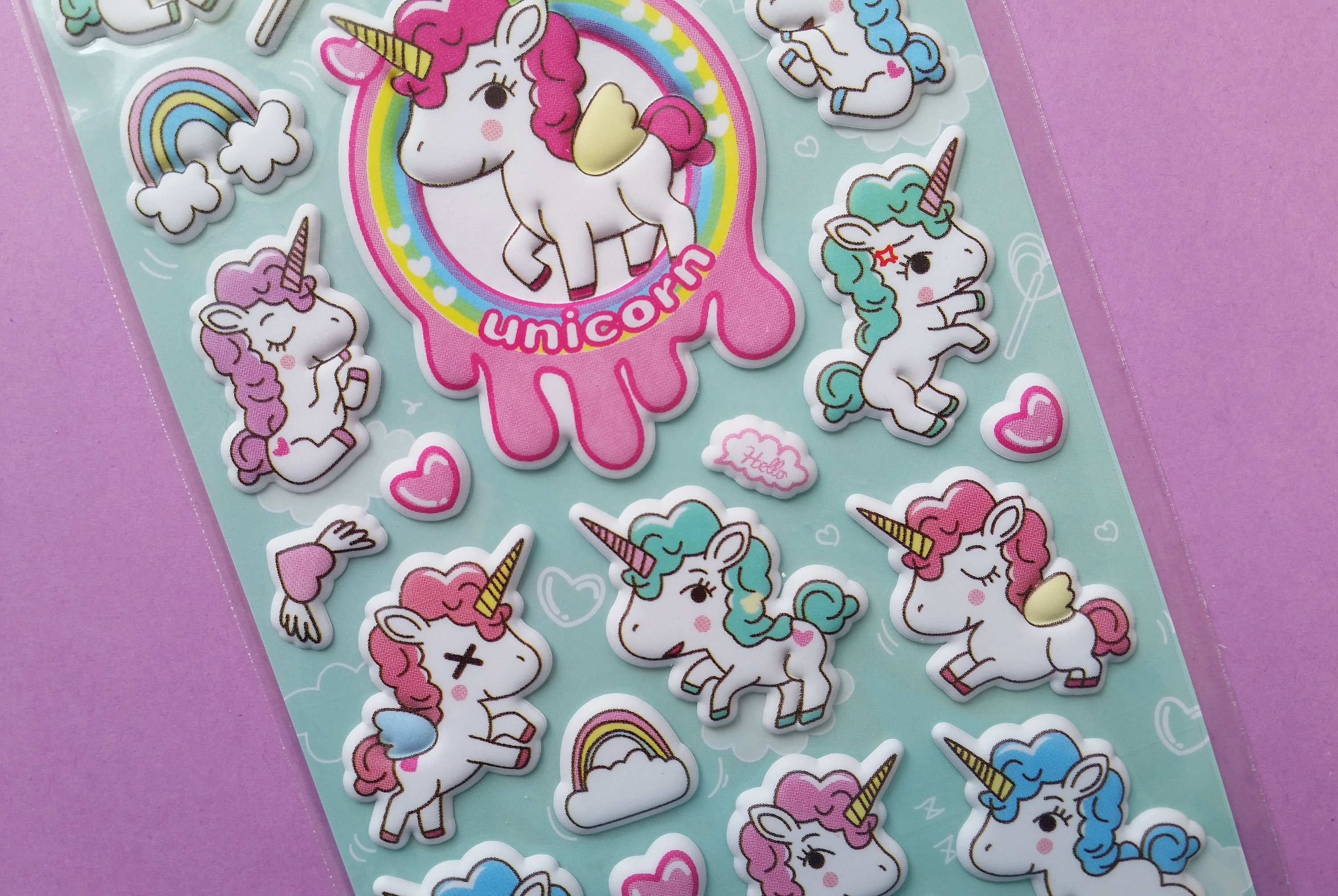 Puffy Unicorns and Glam Stickers, Sequin-Look - Prim Trims