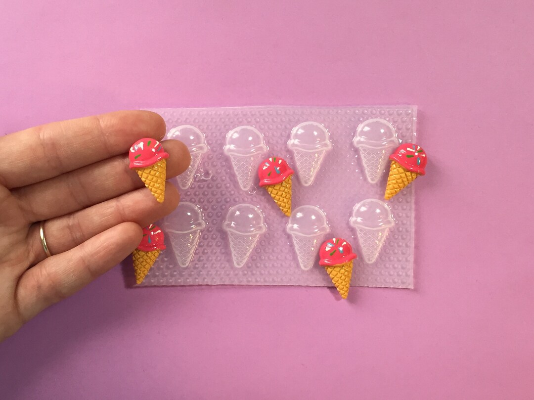 Small Ice Cream Cone Resin Mold Flexible Plastic Resin Molds Etsy