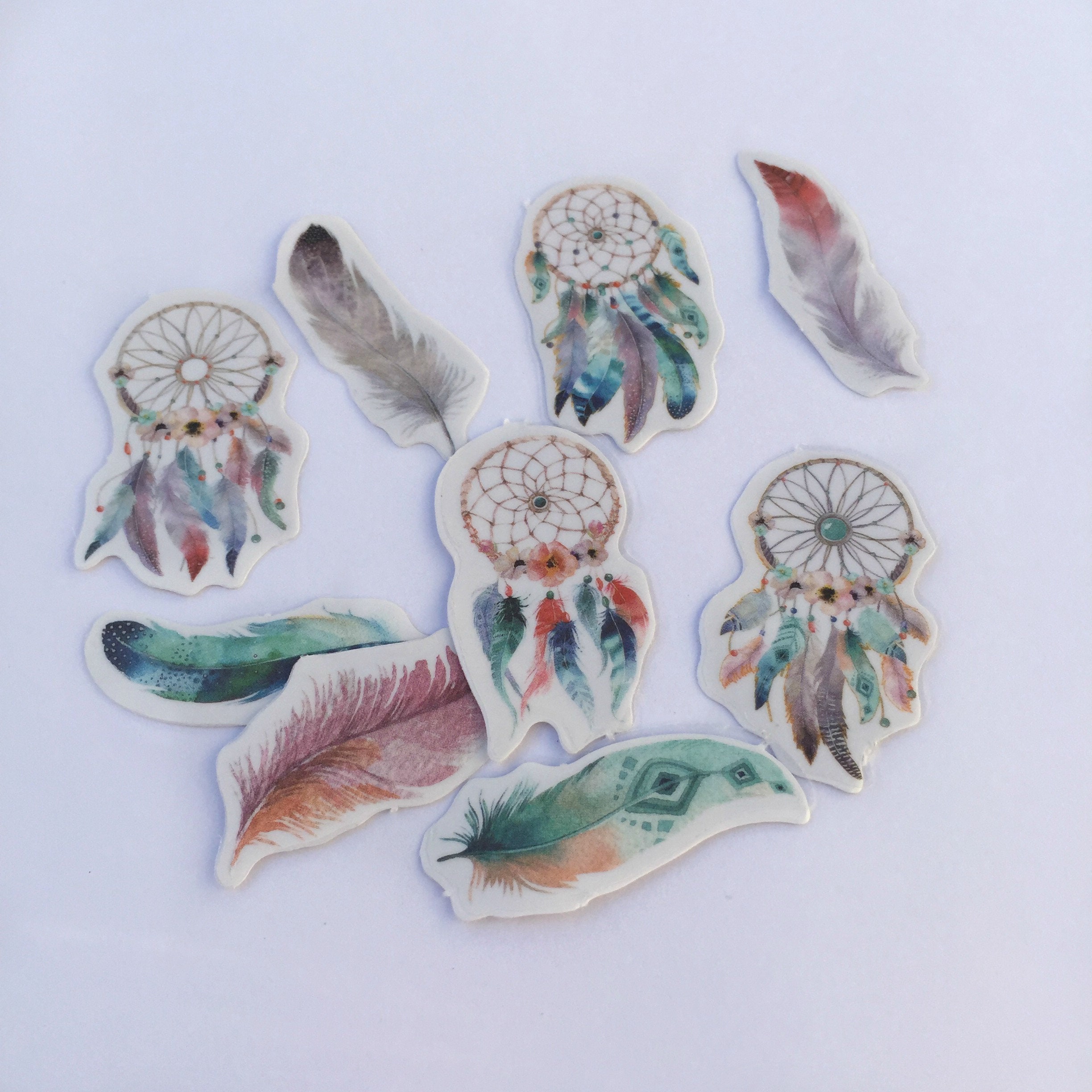 Dream Catcher Sticker Flakes Pack Feathers 10 designs 50 Etsy