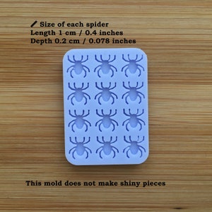 1cm or 2cm Spider Silicone Mold, Food Safe Silicone Rubber Mould for resin polymer clay chocolate soap wax fondant jewelry tiny shaker bits image 2