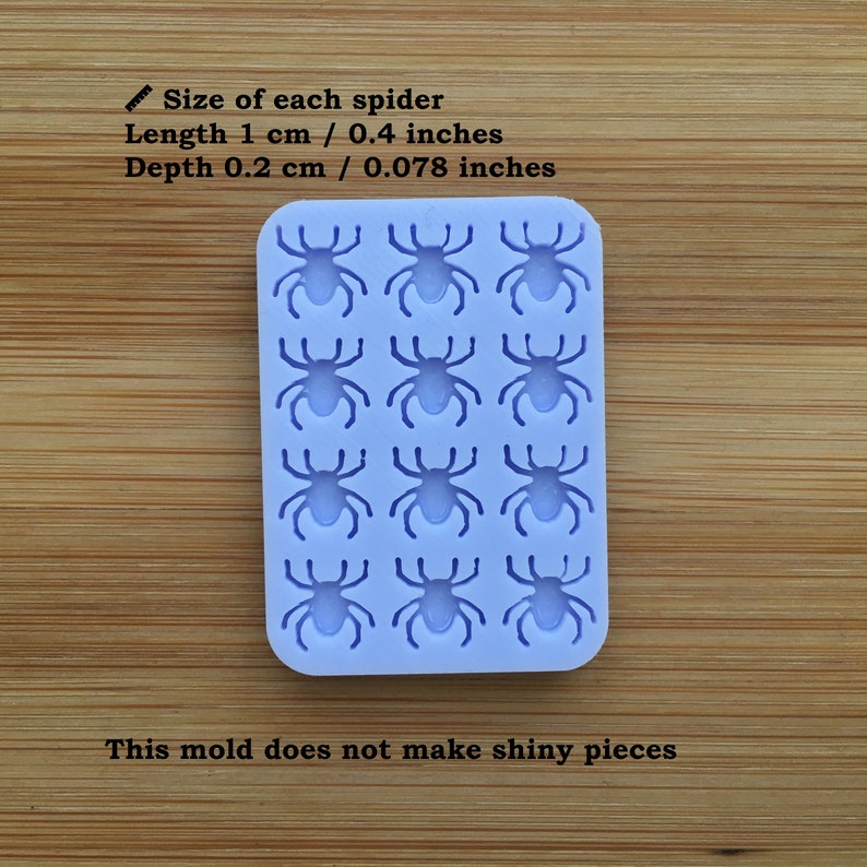 1cm or 2cm Spider Silicone Mold, Food Safe Silicone Rubber Mould for resin polymer clay chocolate soap wax fondant jewelry tiny shaker bits image 2