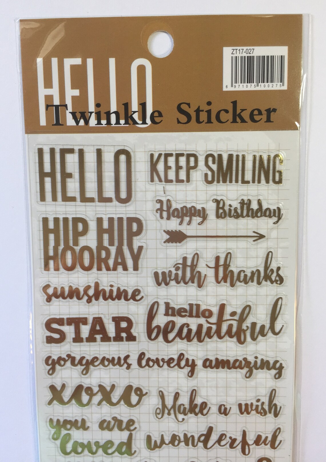 Positive Words Gold Foil Stickers 1 Sheet Sticker Craft - Etsy