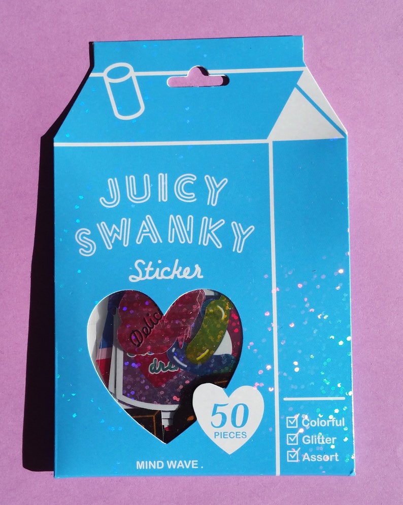 Soda Ice Cream Milk shake Chocolate Jelly beans Sweets Sticker Flakes Heart Yummy Candy Pack Holographic 50 pieces