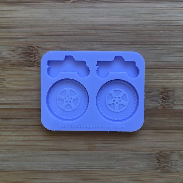 Monster Truck Silicone Mold, Food Safe Silicone Rubber Mould, resin molds, chocolate, candy, cup cake topper decoration, ice cube, small