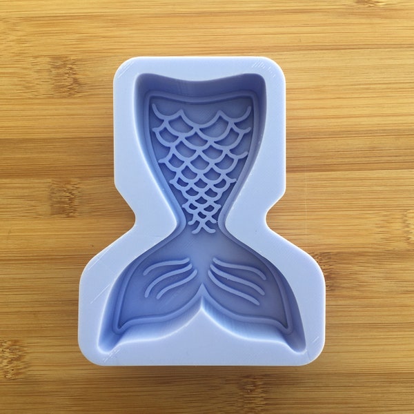 4 oz Mermaid Tail Soap Bar Silicone Mold, Food Safe Silicone Rubber Mould for resin polymer clay chocolate soap candle wax candy lotion bars