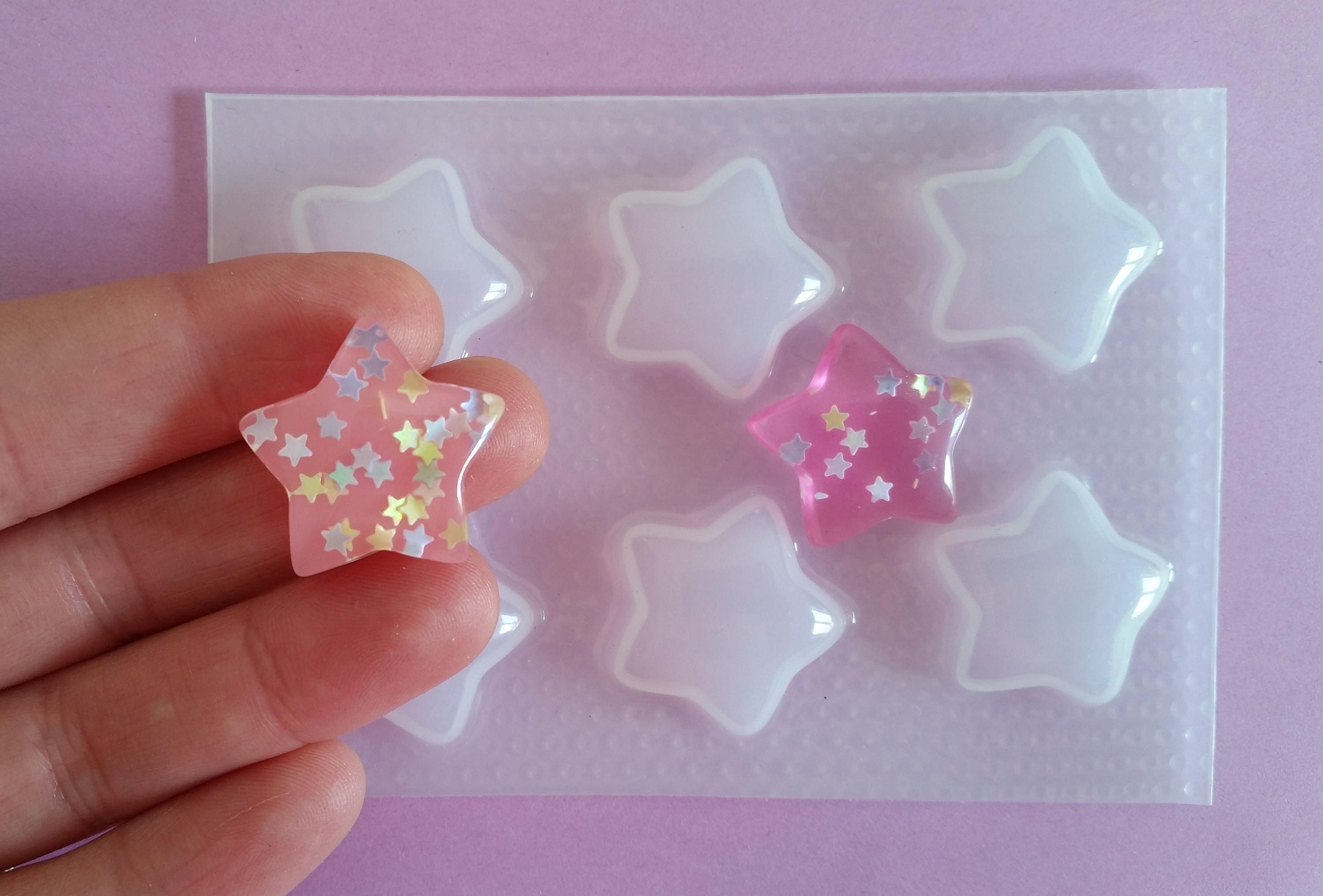 Small Bubble Star Resin Mold Flexible Plastic Resin Molds Stars
