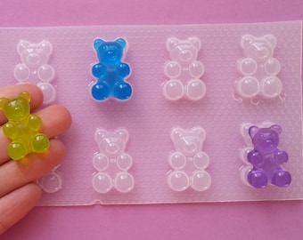 Large Gummy Bear Resin Mold - Huge Gummy Bears Flexible Plastic Resin Molds - Candy Gummies Jewelry Mold - Fondant Cake Decoration Mold