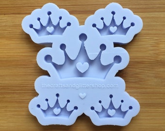 Girly Heart Tiara Silicone Mold - suitable for epoxy resin - food safe silicone rubber mould