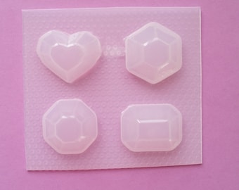 3D Gems Resin Mold - Ring Pop - Heart Diamond Gem - Flexible Plastic Resin Molds - Jewelry Resin Mold - Large Resin Mold