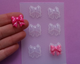 1.2 cm Kawaii Bows Mold - resin molds, soap, candle wax melt, chocolate, candy, cake topper decoration, ice cube flexible plastic epoxy flat