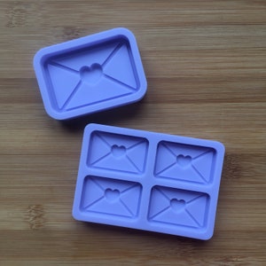 Molde de silicona con forma de sobre, molde de resina, moldes para resina, suministros, molde de carta de amor, corazón, molde de chocolate, molde para cera derretida, moldes