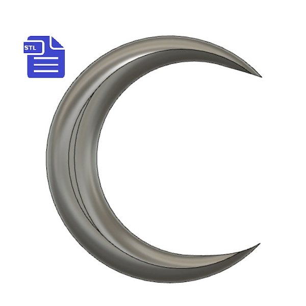 Crescent Moon STL File - for 3D printing - FILE ONLY