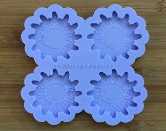 2" Sun Silicone Mold, Food Safe Silicone Rubber Mould for resin polymer clay chocolate soap wax fondant candy jewelry making decoden